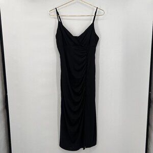 Premier Amour Black Ruched Midi Dress 14